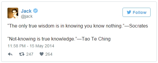 杰克-多西曾在Twitter上分享《道德经》名句